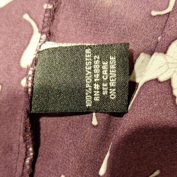 l Women's Purple Top with White Pattern Size 5X - Picture 5 of 5
